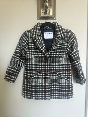 Old Navy Girl’s Black & White Plaid Blazer